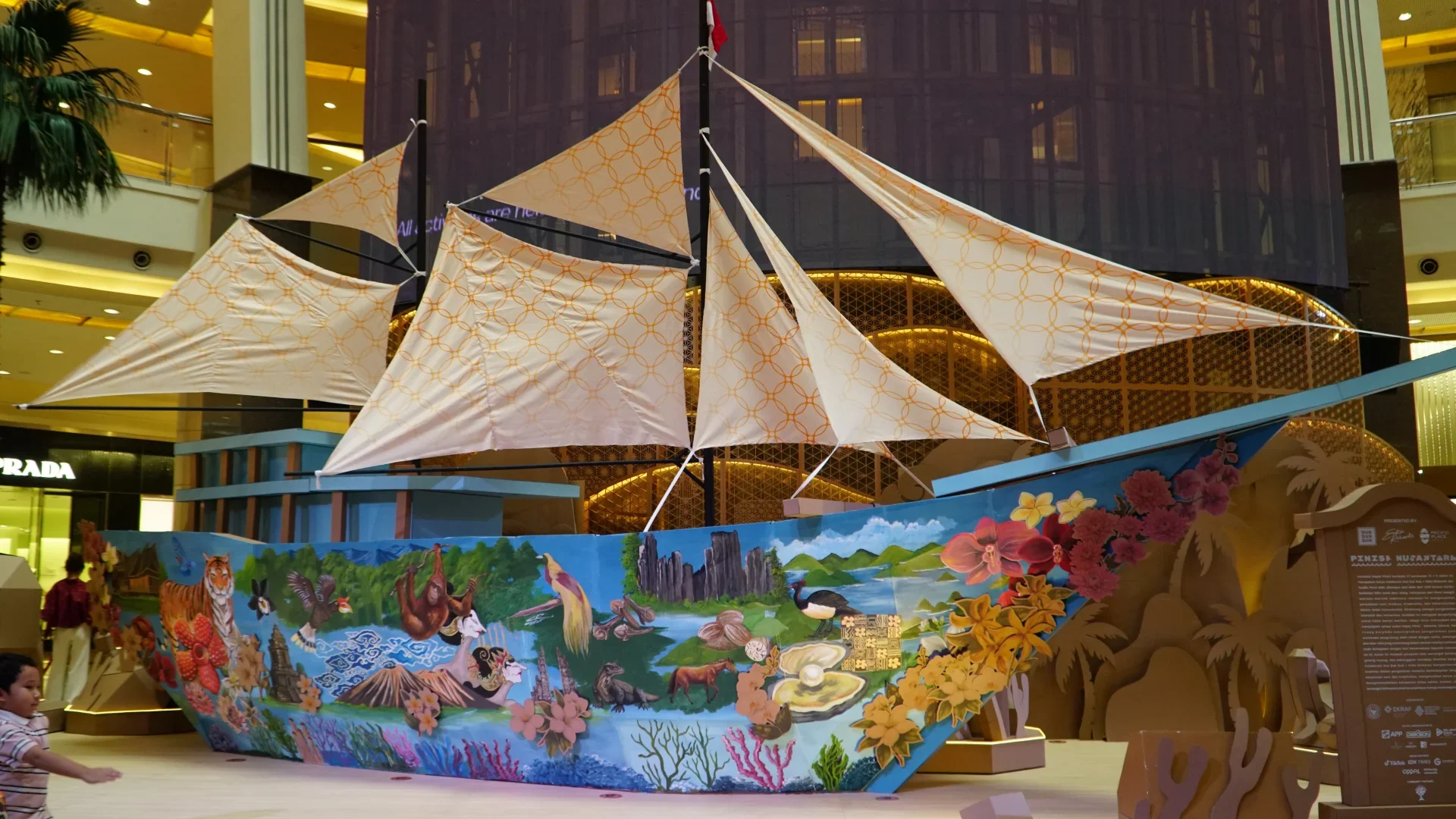 Giant Cardboard Ship Docks at Pacific Place